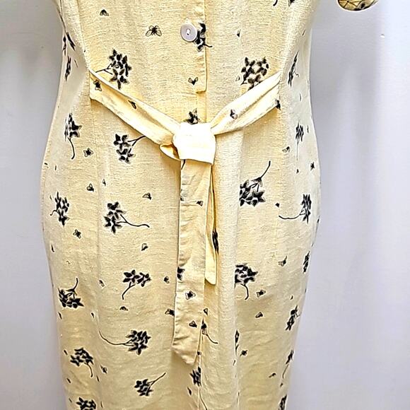 Sweet Jessie Vintage Womans Two Pattern Short Sleeve Linen Blend Dress Size MP - Picture 9 of 12